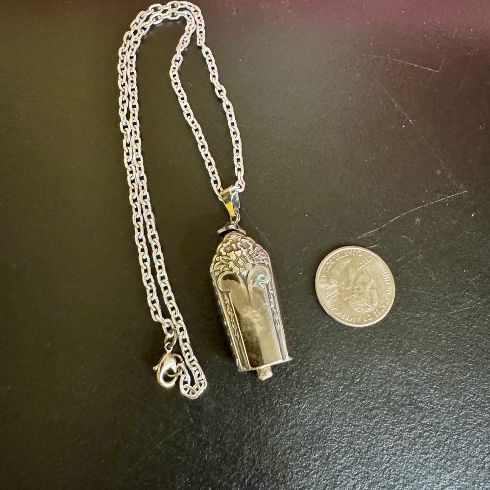 Upcycled Hand Crafted Sterling Silver Plated Pend… - image 3